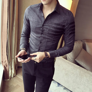 New Spring Vestido Social Male Shirt