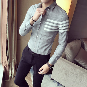 New Spring Vestido Social Male Shirt